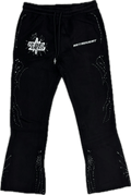 Retrovert Black Rhinestone Sweatpants
