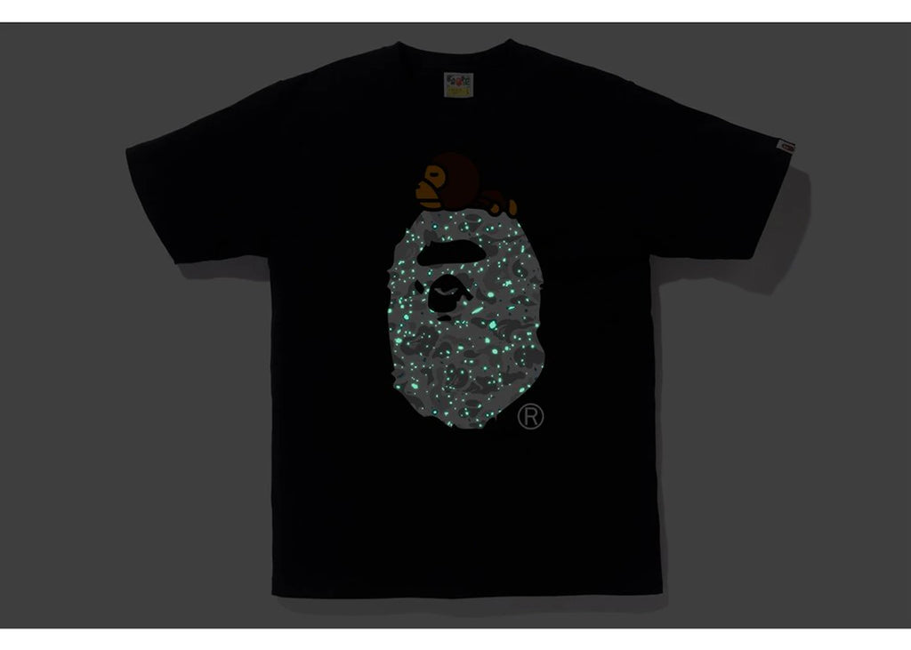 BAPE Space Camo Milo On Big Ape Tee Black