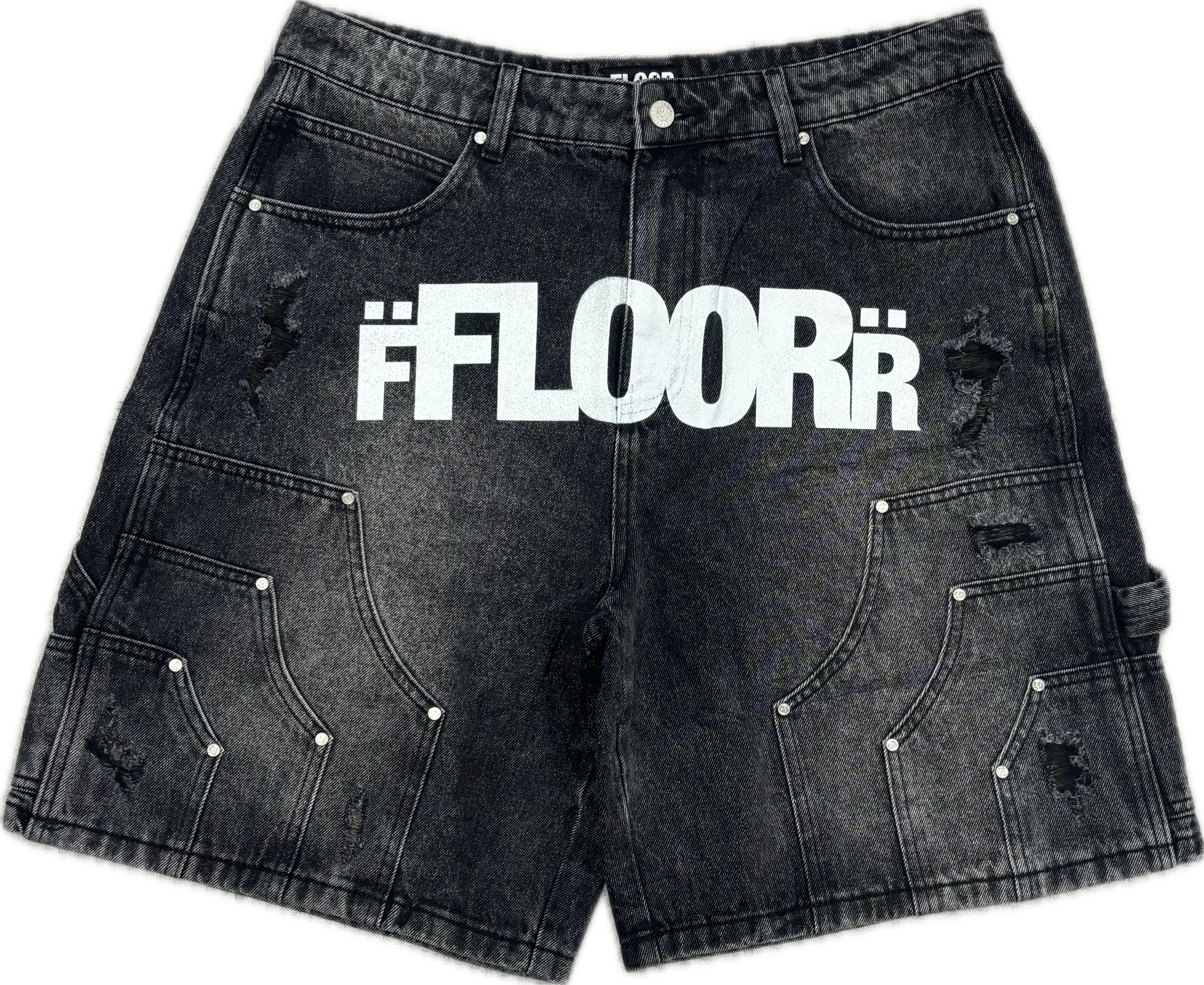 Floor 914 Jean Shorts Black Wash 