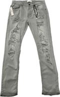 KNDK GREY Ripped Skinny Jeans